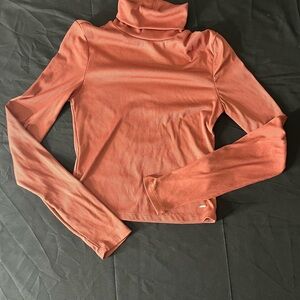 Guess Copper Ribbed Turtleneck Top medium